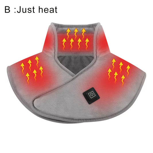 Electric Heating Shoulder Neck Pad Massager Three Gear Hot Compress Cervical Shawl Warmer USB for Shoulder Neck Back Relax Brace